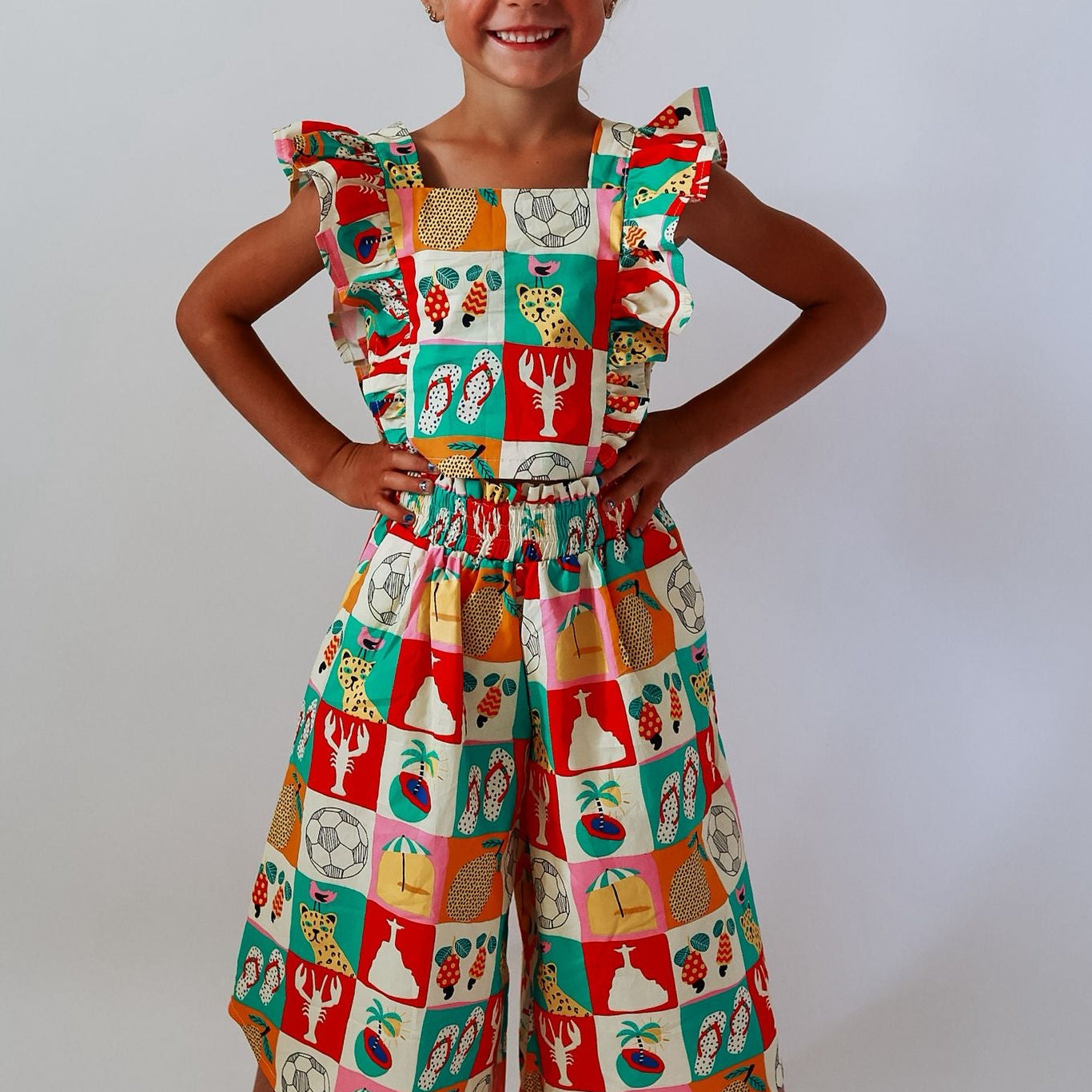 WIDE LEG PANTS | BRAZIL IN SQUARES | GIRLS
