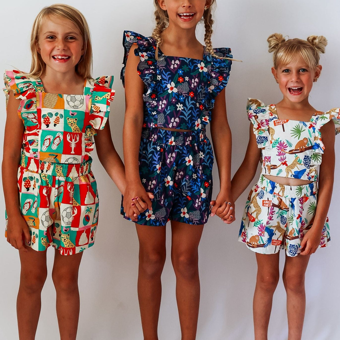 **IMPERFECT** DRAPED SHORTS | BRAZIL IN SQUARES | GIRLS
