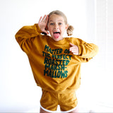MARSHMALLOW MASTER | in toasted mustard | oversized drop shoulder | KIDS