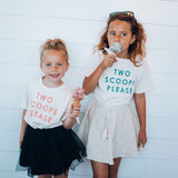 TWO SCOOPS PLEASE in peach | OVERSIZED | Kids Tee