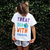 TREAT OUR WORLD WITH KINDNESS | OVERSIZED | Kids Tee