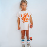 LITTLE GIRLS CAN DO BIG THINGS in vivid orange | OVERSIZED | Kids Tee