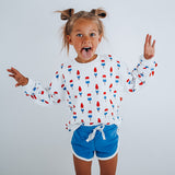 *** IMPERFECT ***  PATRIOTIC POPSICLE | Oversized Kids Drop Shoulder Pullover | KIDS