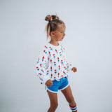 *** IMPERFECT ***  PATRIOTIC POPSICLE | Oversized Kids Drop Shoulder Pullover | KIDS
